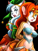 Drawn naughty chicks in tight outfits looking so hot while dancing.