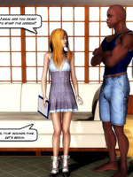 Redhead toon babe in short dress gonna be seduced and banged by black stud.