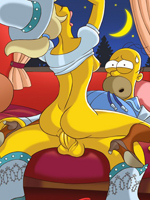 Horny homer simpson gets his cock swallowed deep throat