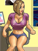 Busty blonde toon cheerleader willingly showing her blowjob skills to black coach.